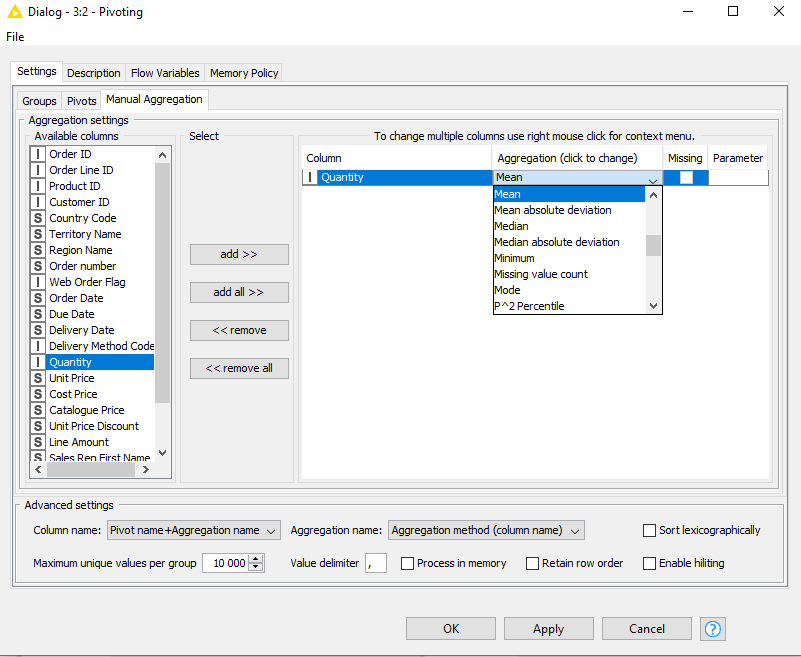 Pivoter sa table KNIME