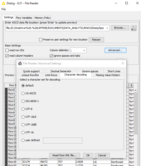 Liste de fichiers KNIME