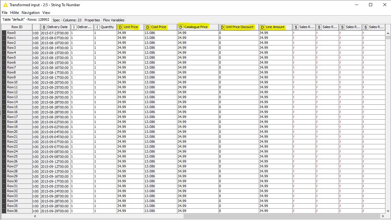 Comment convertir une chaîne de caractères en nombre KNIME