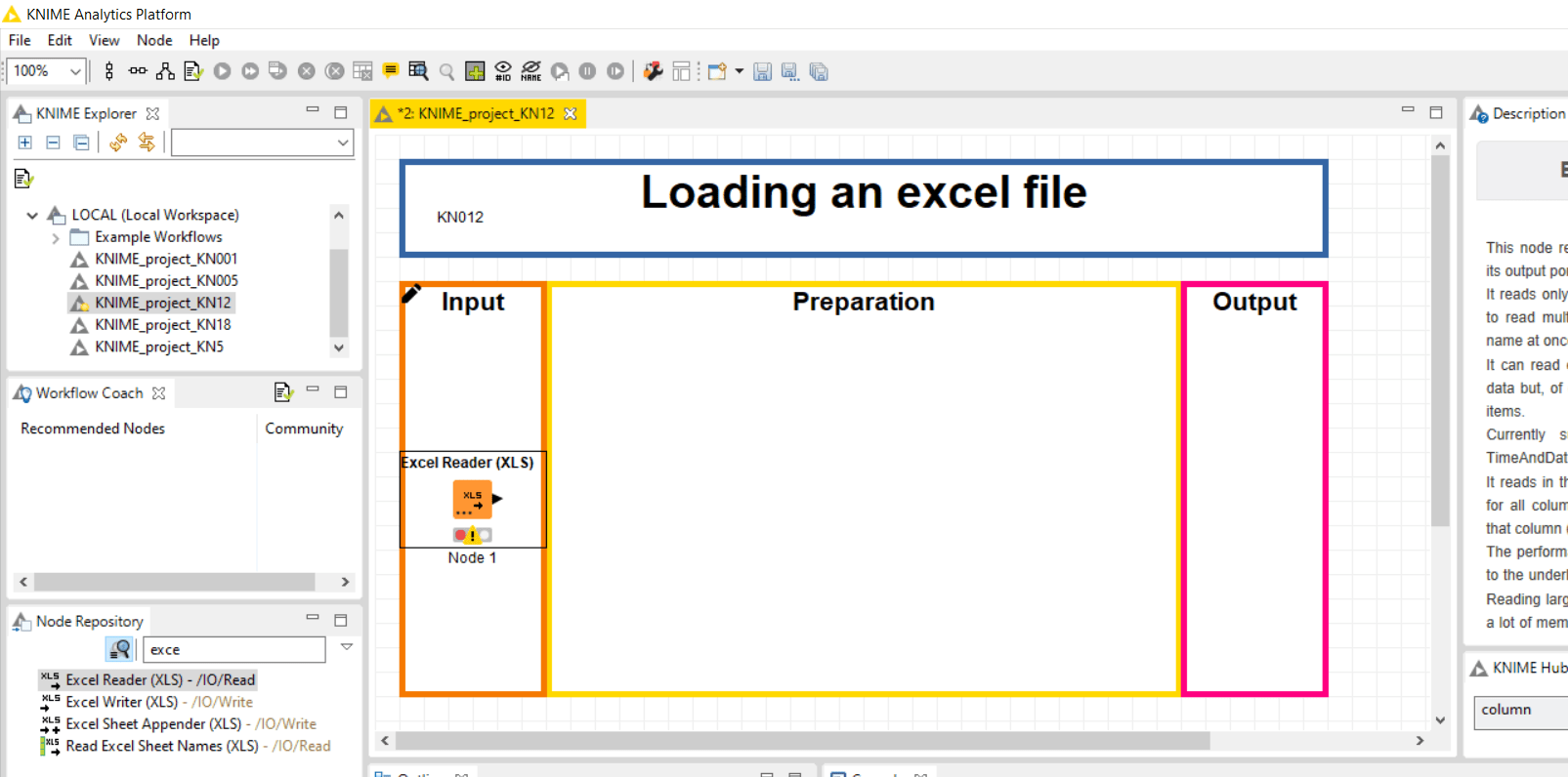 Excel KNIME