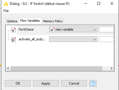 Clause IF Switch KNIME 