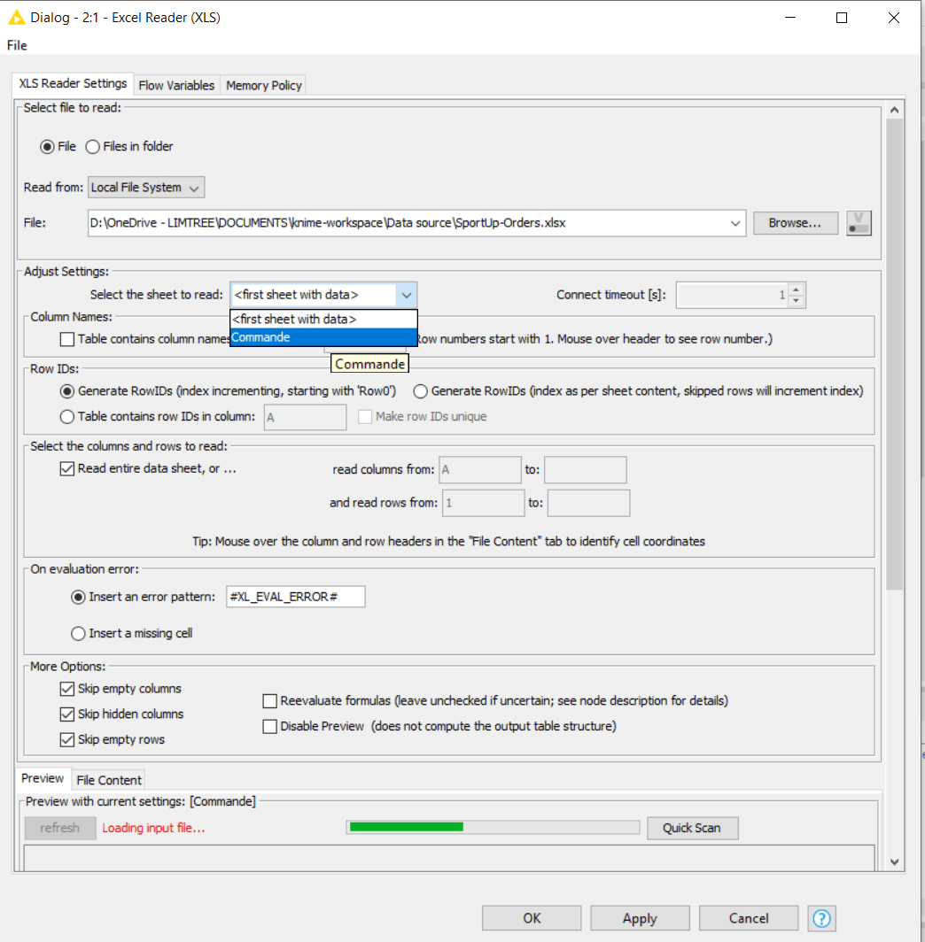 Excel KNIME