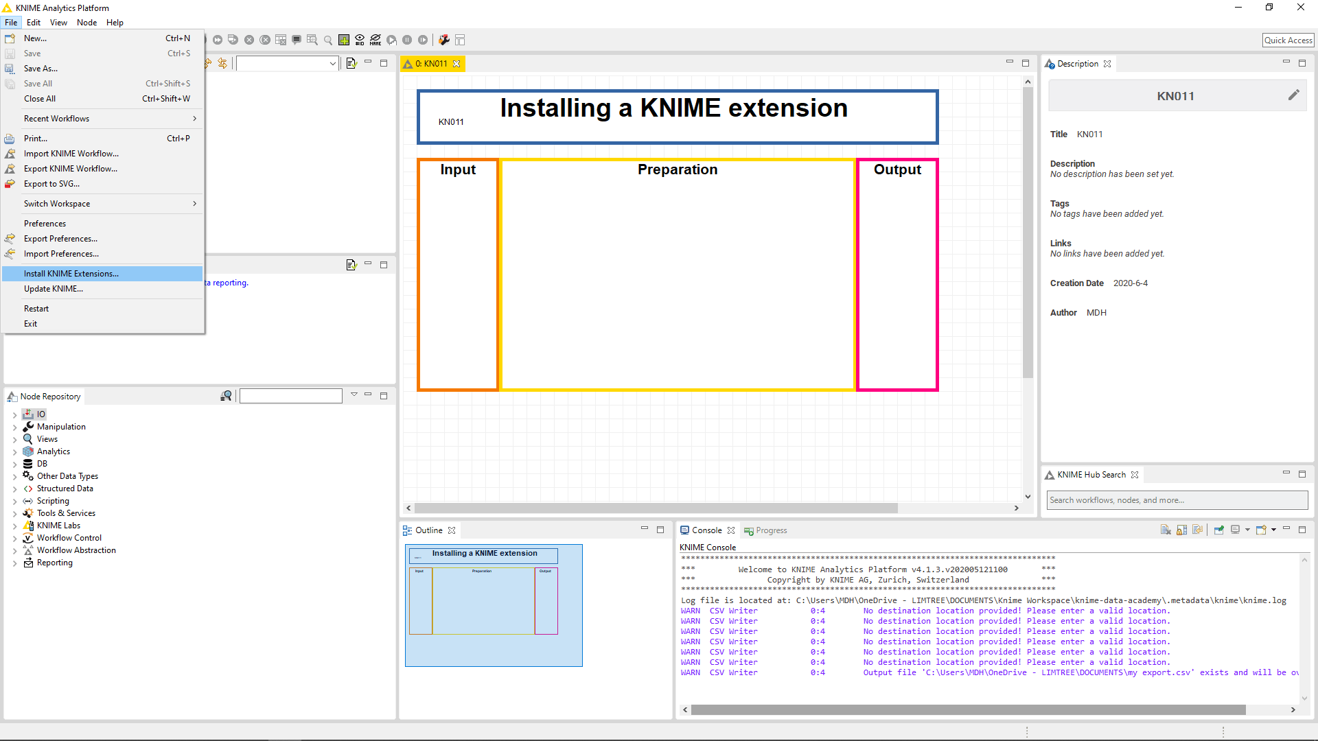Extension KNIME