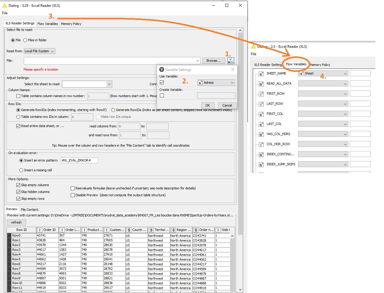 Les variables de flux KNIME 