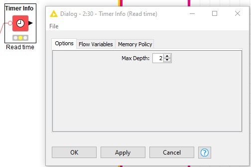 Node Timer info avec KNIME