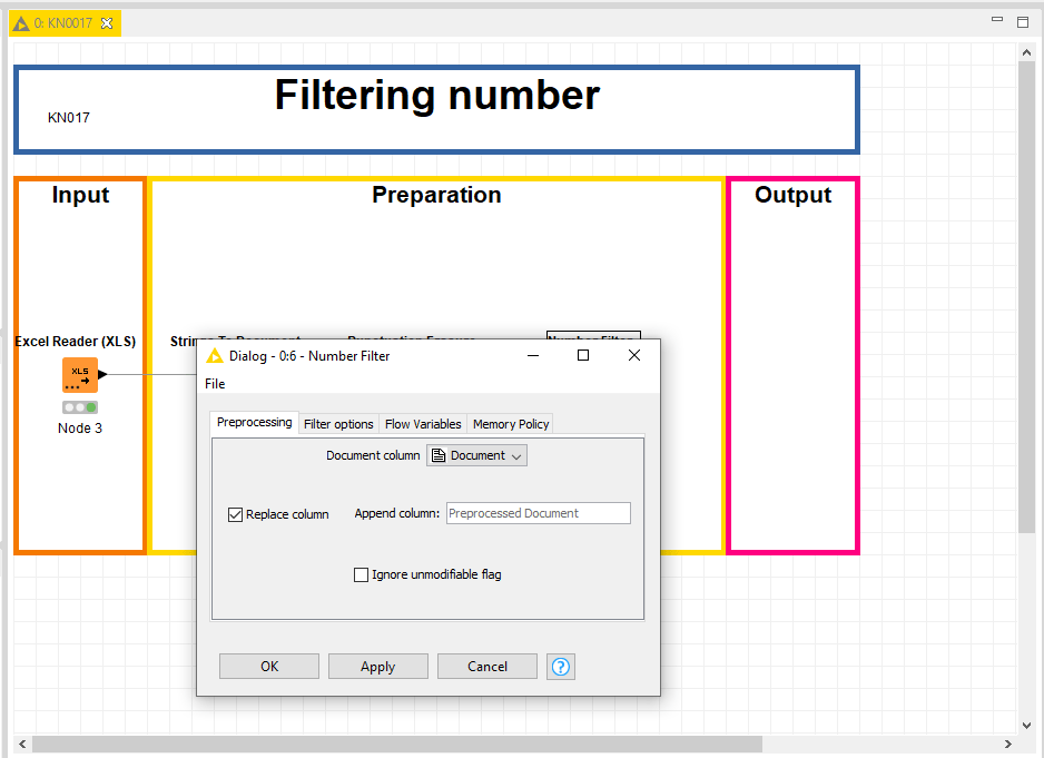 Filtrer un nombre dans KNIME