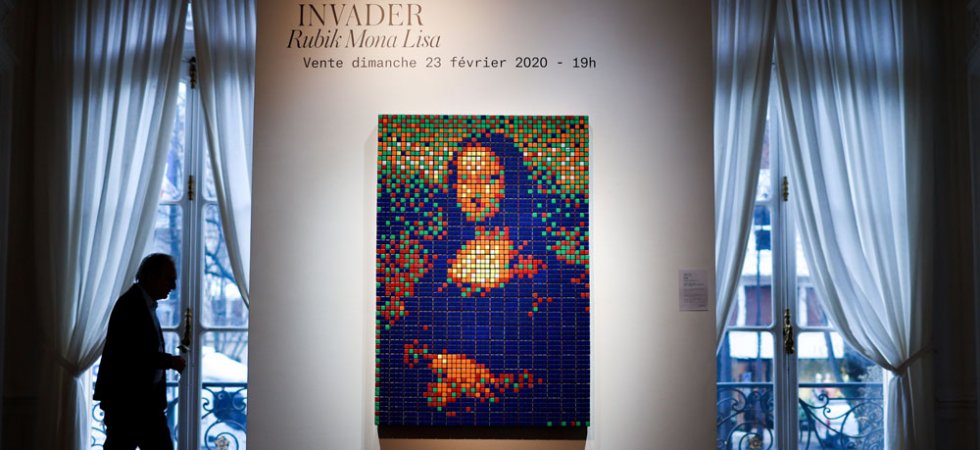 Pixel art Mona Lisa Tableau