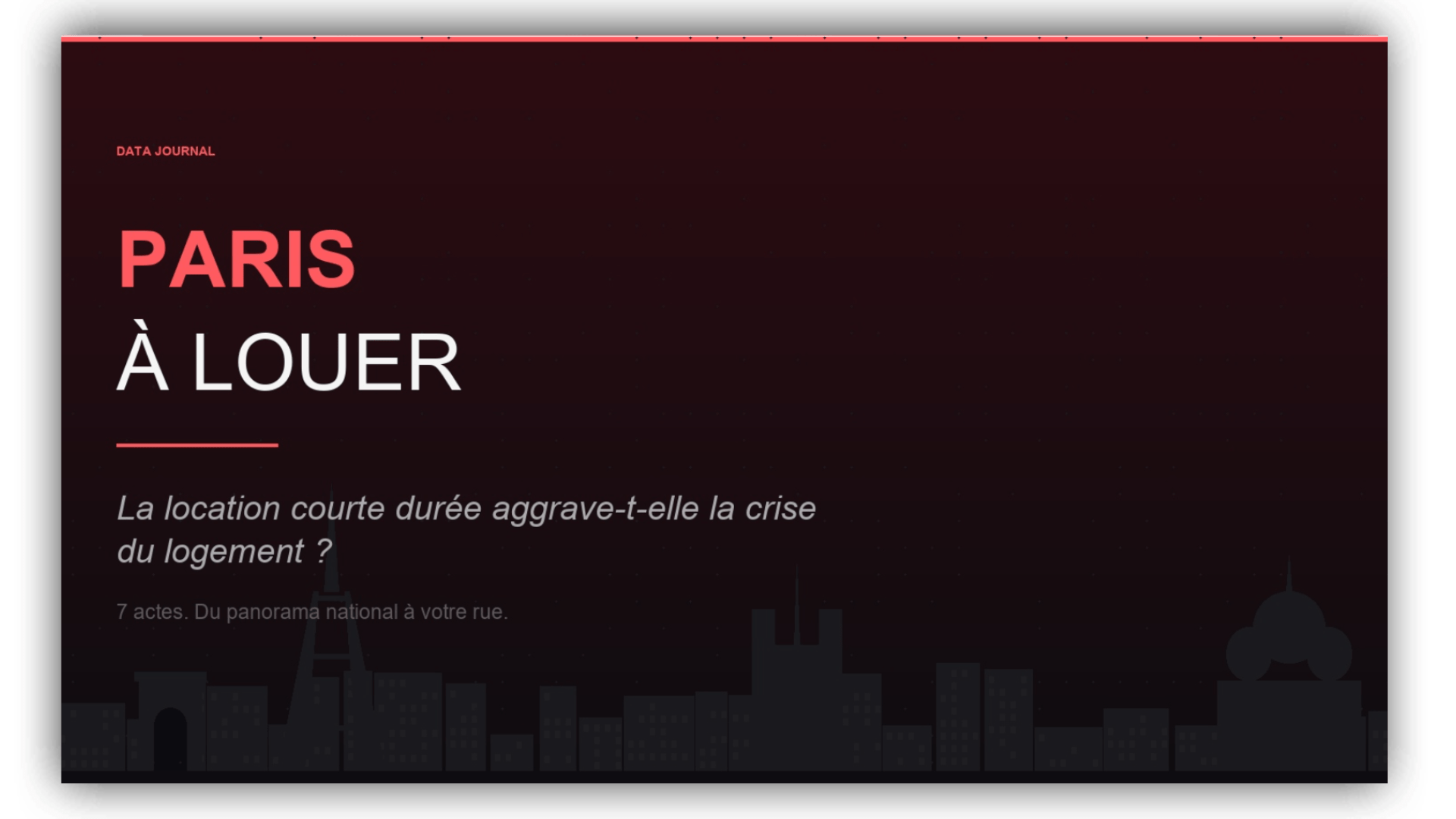 Dashboard Paris à louer